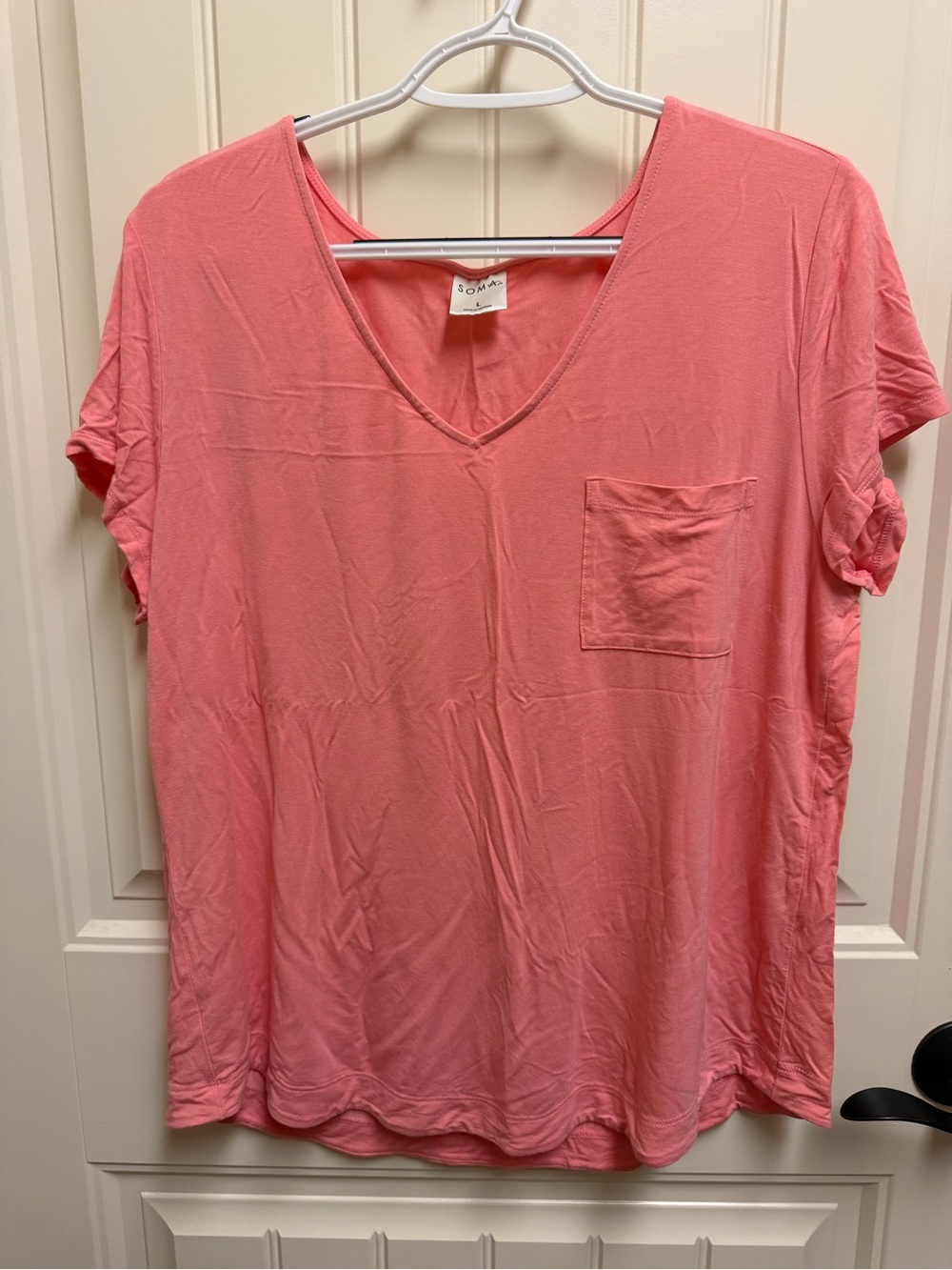 Soma Coral V-Neck Pocket Tee